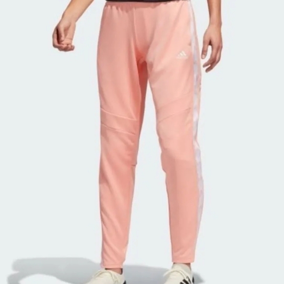 Adidas Pant Women Small Pink White Track Zip Warm Up Practice Tiro Climacool - Picture 1 of 14